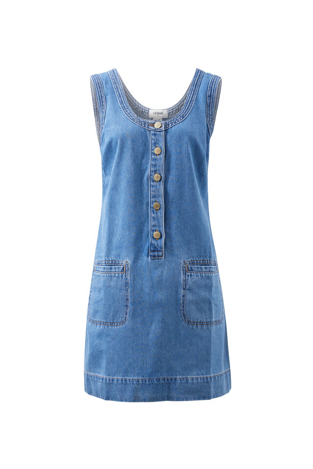 Sunny Denim Tank Dress, VINTAGE BLUE