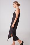 Slip Dress In Linen, BLACK - alternate image 4