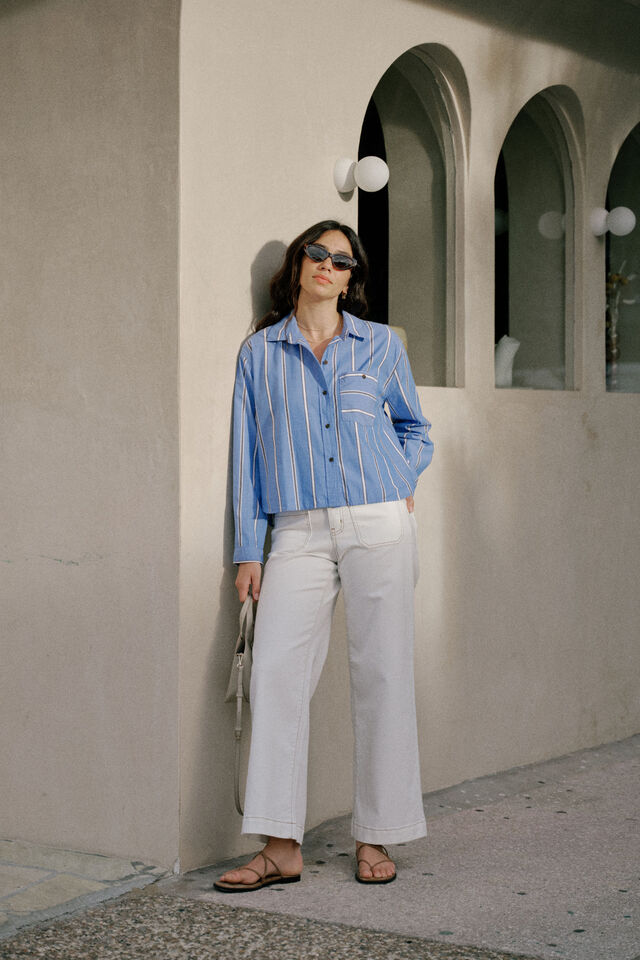 Heritage Shirt, OXFORD BLUE WHITE NAVY STRIPE