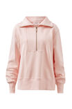 Isabella Half Zip Sweat, SHELL PINK - alternate image 2