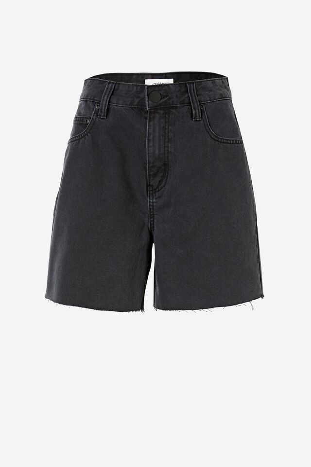 Classic Denim Short In Cotton Lyocell, WASHED BLACK