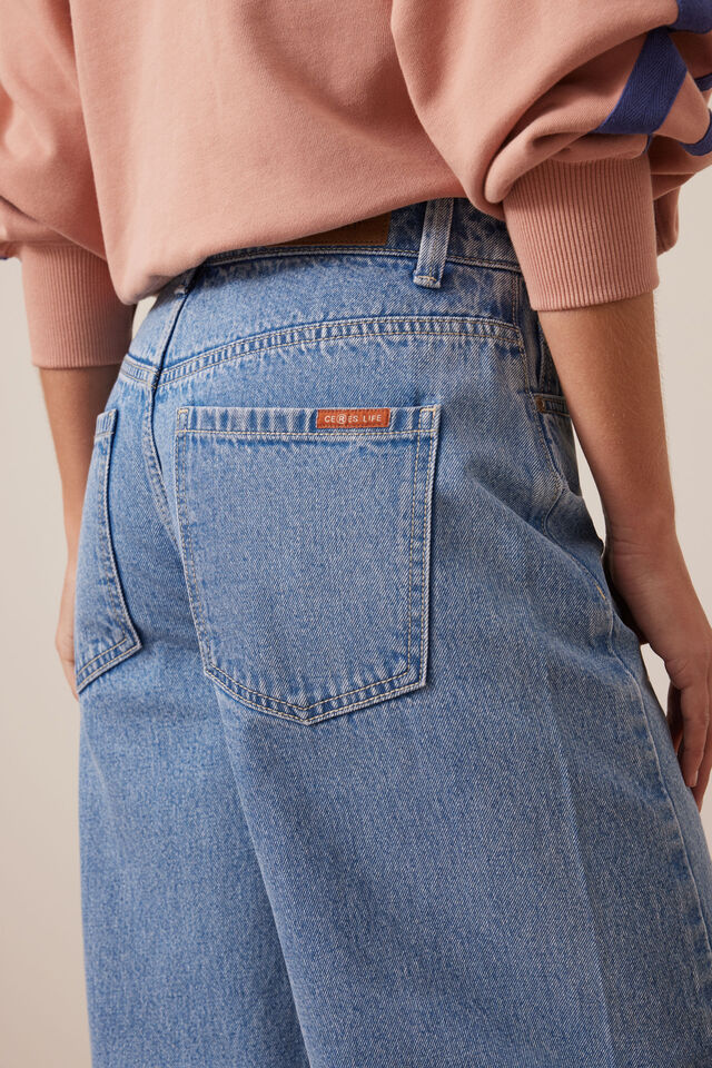 Leah Tapered Barrel Jean, VINTAGE BLUE
