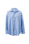 Peta Oversized Shirt, BAY BLUE BUTTER YELLOW STRIPE - example image 2