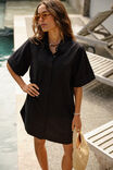 Sara Mini Shirt Dress, BLACK - alternate image 1