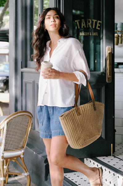 Relaxed Pocket Shirt, WHITE