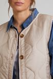 Recycled Quilted Shell Vest, LATTE - alternate image 2