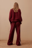 Gigi Wide Leg Terry Trackpant, BURGUNDY SIDE STRIPE - alternate image 3