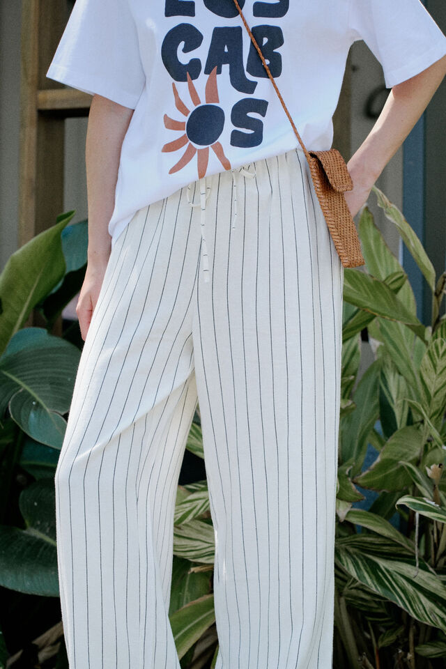 Relaxed Drawstring Pant, PINSTRIPE