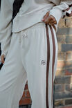 Gigi Wide Leg Terry Trackpant, BUFF CHOCOLATE SIDE STRIPE - alternate image 5