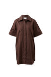 Sara Mini Shirt Dress, BITTER CHOC - example image 2