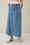 Panelled Maxi Skirt, WORN BLUE DENIM - alternate image 4