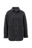 Bobbi Side Pocket Denim Shacket, WASHED BLACK - alternate image 2
