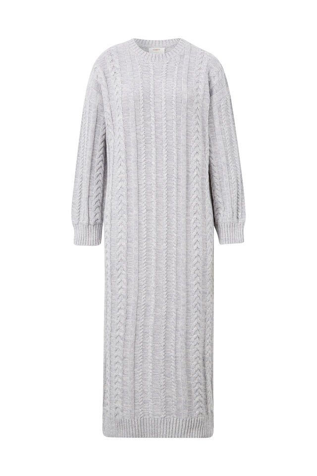 Cable Knit Dress, GREY MARLE