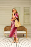 Charlotte Midi Terry Dress, BURGUNDY MILK STRIPE - alternate image 4