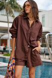 Peta Oversized Shirt, CHOCOLATE - example image 7