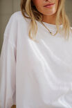 Beau Long Sleeve Slouchy Tee, WHITE - example image 5