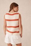 Mesh Knit Tank, EGGSHELL/WASHED RED STRIPE - alternate image 3