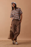 Stevie Slouchy Tee, CHALK/CHOC RETRO STRIPE - alternate image 5