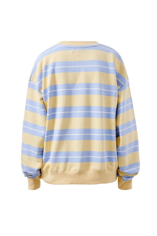 Romy Crew, BUTTER/CHINA BLUE STRIPE