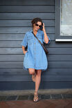Relaxed Shirt Dress, MID VINTAGE BLUE - alternate image 6