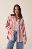 Classic Shirt, WASHED PINK AND CHILLI STRIPE - alternate image 4