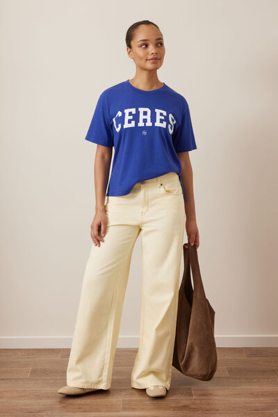 Willow Soft Wide Leg Jean, BUTTER