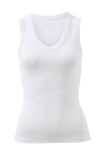 Zaire Contour Rib V Neck Tank, WHITE - alternate image 2