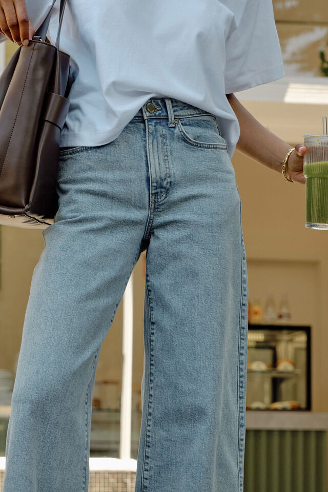 Evie Wide Leg Jean, MID VINTAGE BLUE