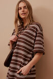 Cleo Mini Terry Dress, CHOCOLATE WHITE STRIPE - alternate image 4