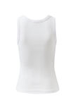 Zoe Contour Rib Scoop Tank, WHITE/BLACK MONOGRAM EMBROIDERY - alternate image 3