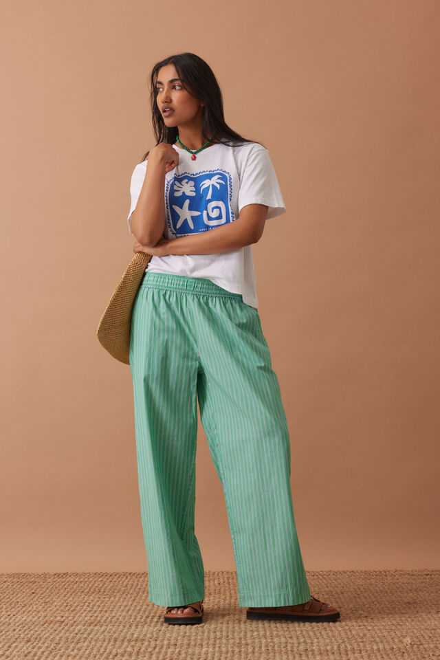 The Lounge Pant, ZESTY GREEN TRIPLE STRIPE