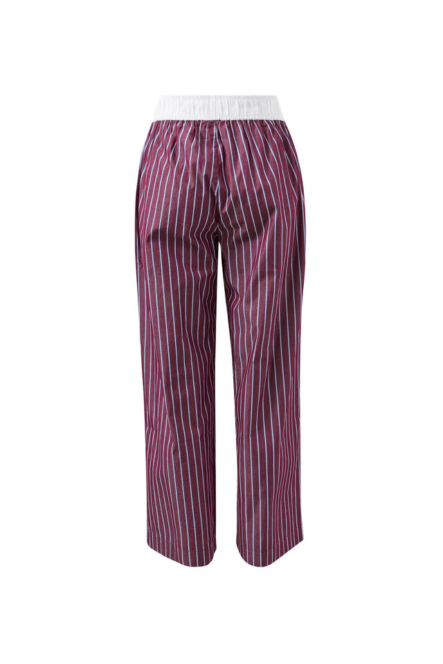 The Lounge Pant, BURGUNDY WASHED NAVY STRIPE