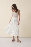 Tiered Maxi Skirt, WHITE - alternate image 6