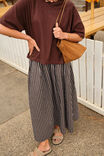 Florence Maxi Skirt, CHOCOLATE WHITE STRIPE - alternate image 1