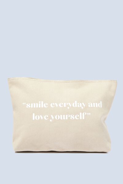 Talk To Me Pouch In Organic Cotton, SMILE