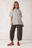 Lola Longline Step Hem Tee, VANILLA /PHANTOM FINE STRIPE - alternate image 6