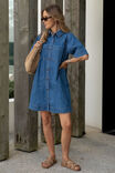 Ava Short Sleeve Mini Dress, FRESH INDIGO - alternate image 1