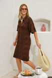 Daisy Diamond Knit Mini Dress, CHOCOLATE - alternate image 6