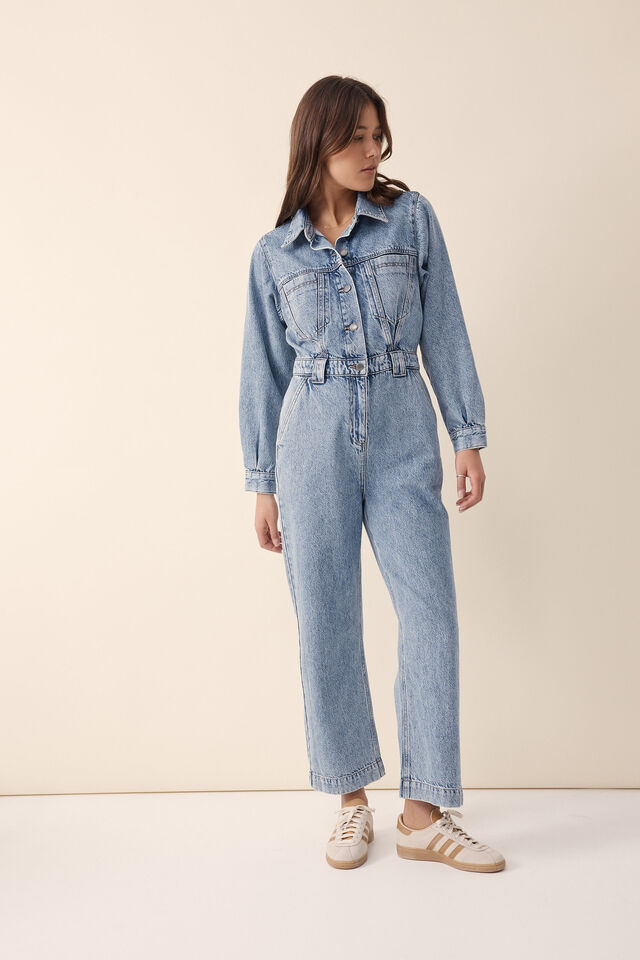 Classic Jumpsuit, MID VINTAGE BLUE DENIM