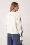 Sasha Sporty Slouchy Crew, WINTER WHITE SIDE STRIPE - alternate image 3