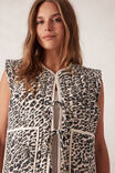 Tie Quilted Vest, LEOPARD - alternate image 5