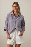 Miya Shirt, WINE BLUE SMALL STRIPE - alternate image 6