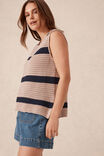 Mesh Knit Tank, STRING/NEW NAVY STRIPE - alternate image 4