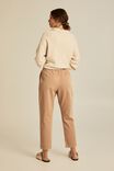 Flat Front Pant With Elastic Waist In Cotton, CAMELETTE - alternate image 3