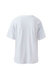 Stevie Slouchy Tee, WHITE/CHILI EST 2020 - example image 3