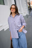 Peta Oversized Shirt, BLUE CHOCOLATE CHECK - alternate image 7