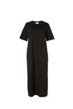 Short Sleeve Midi Dress In Organic Cotton, BLACK - alternate image 2