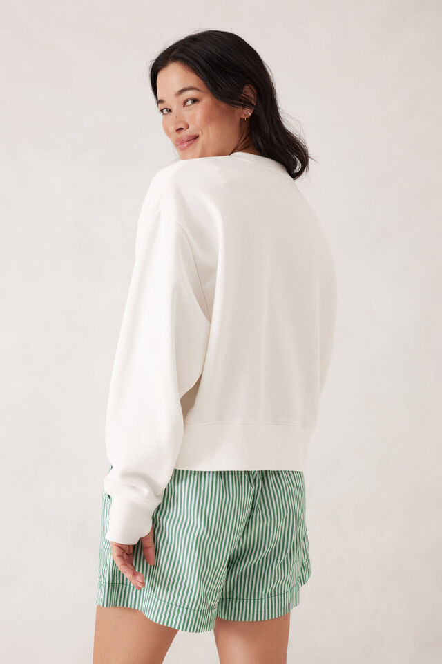 Cropped Slouchy Crew, HOTEL CERES PRINT