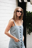 Strappy Button Mini Shift Dress, LAGOON BLUE STRIPE - alternate image 6