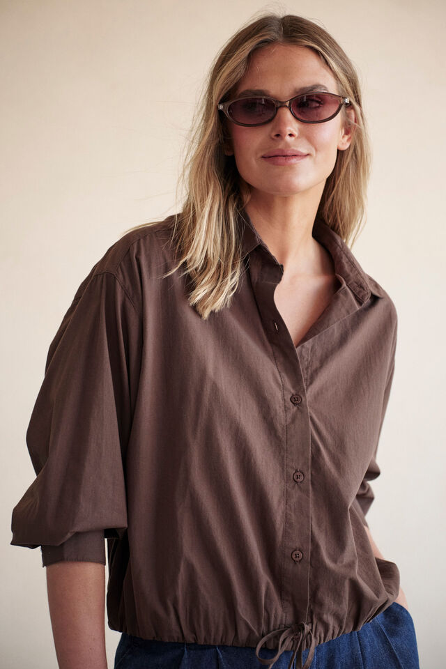 Clover Tie Shirt, BRUNETTE